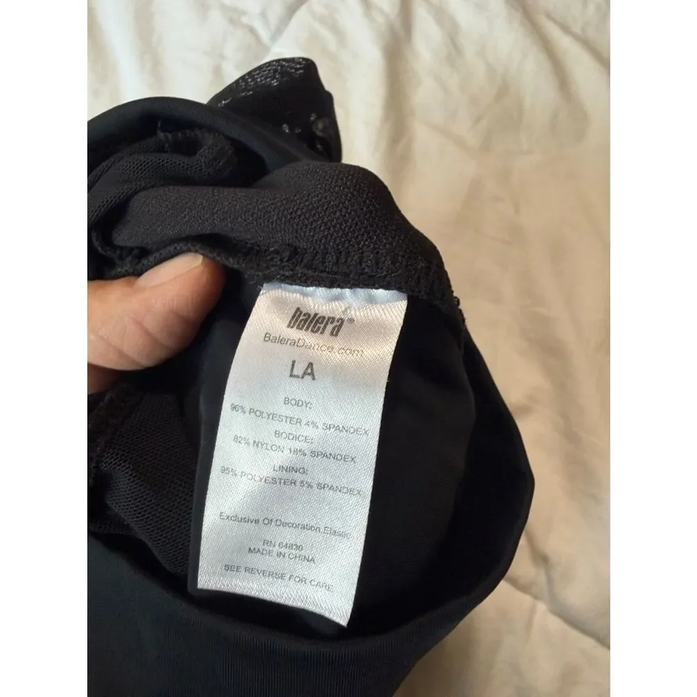 WEISSMAN Balera Dance Costume black Culotte Unitard With Mesh MJ11187 LA adult